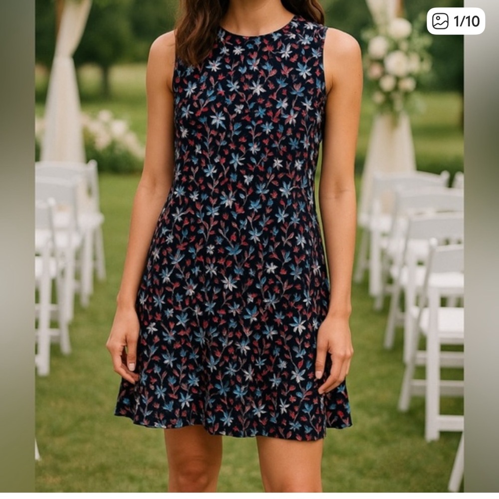 Tanya Taylor Floral Shift Dress Sz 4